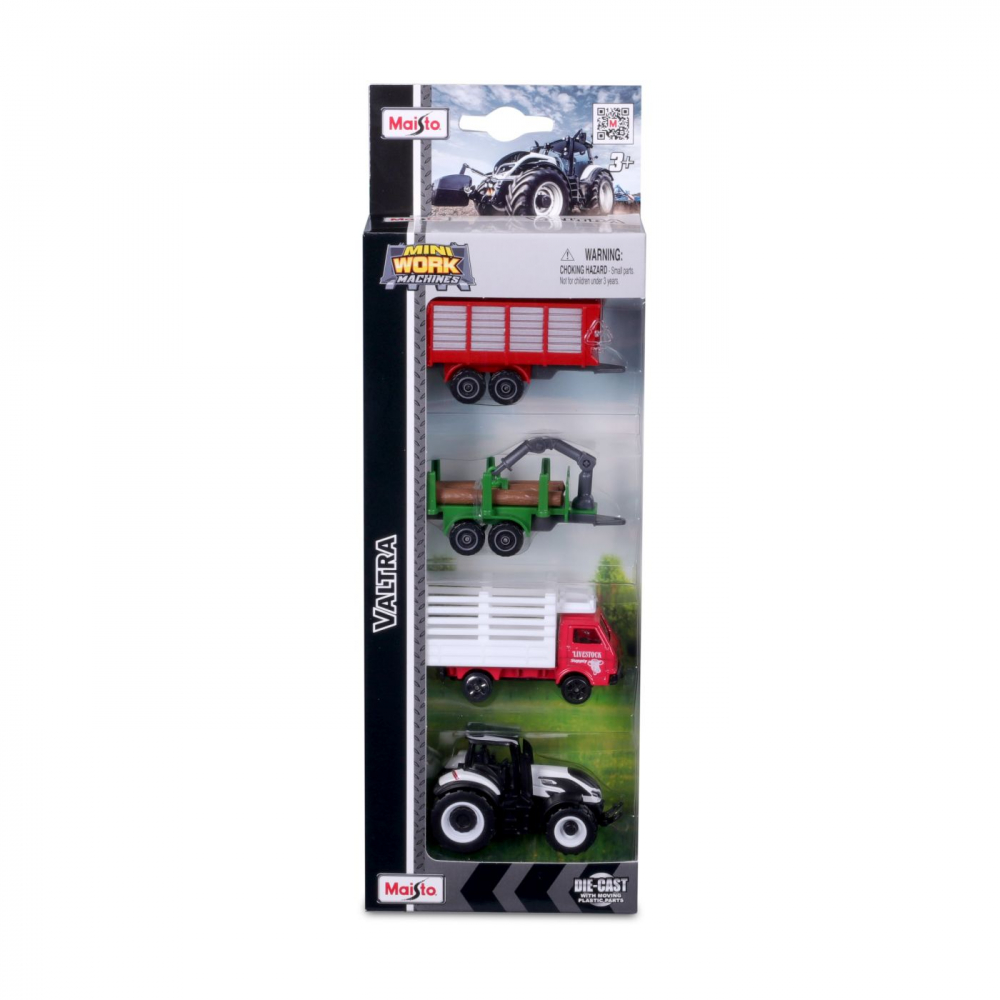 Set 4 Utilaje Agricole Maisto Valtra Metal