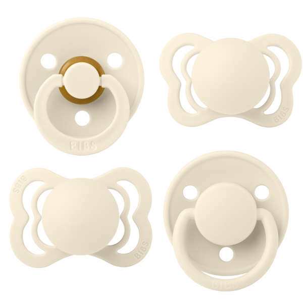 Set 4 Suzete Bibs Try-It Ivory, 0+ luni