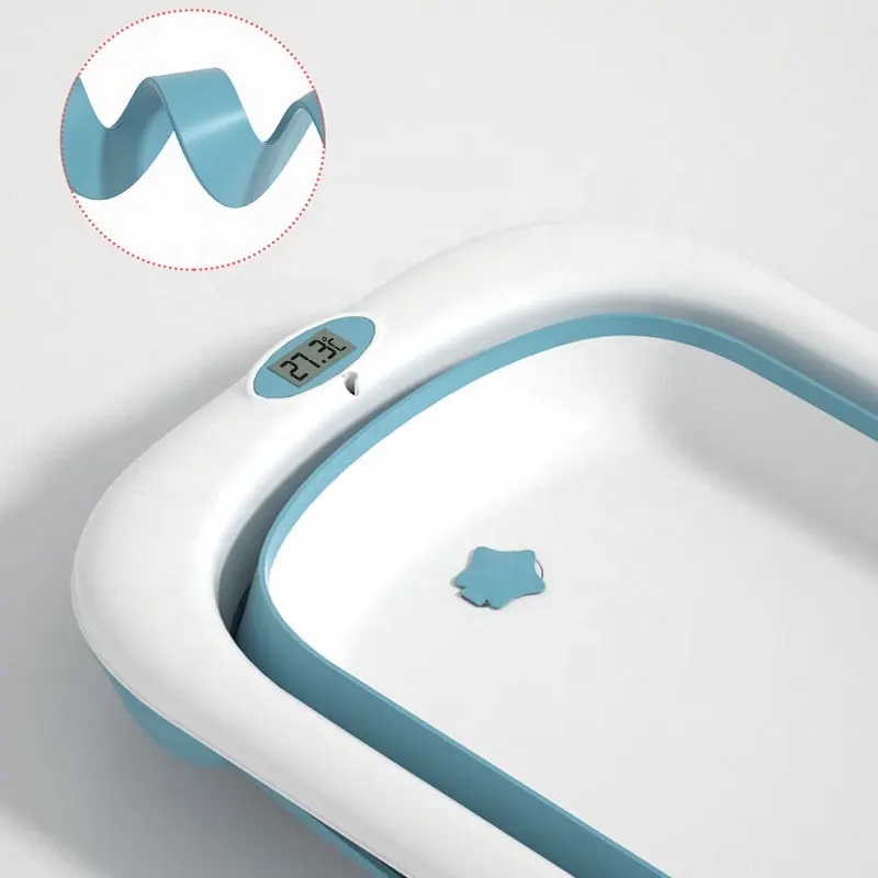 Cădiță Little Mom Bubble Blue Pliabilă cu Termometru - imagine 4