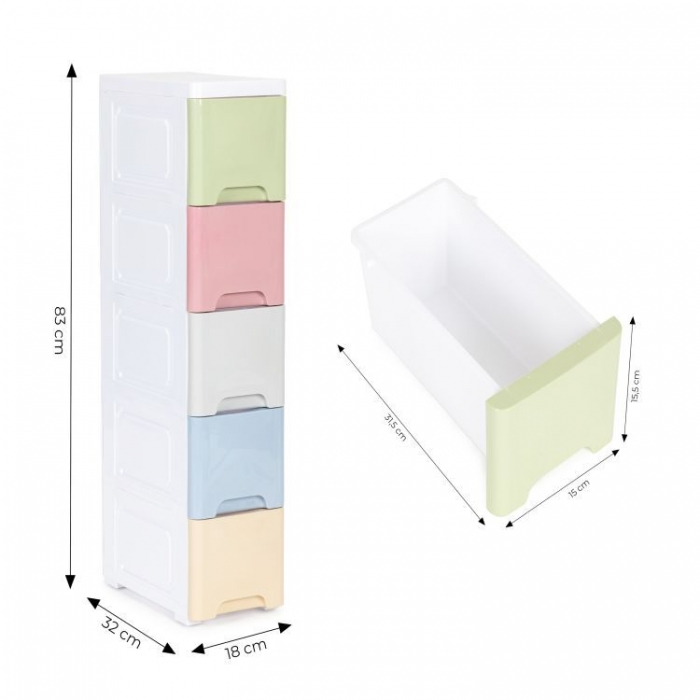 Raft 5 compartimente ModernHome - Depozitare organizată - imagine 6