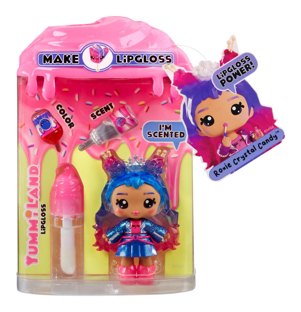 Papusa Yummiland Roxie Crystal Candy + Set Creare Lipgloss
