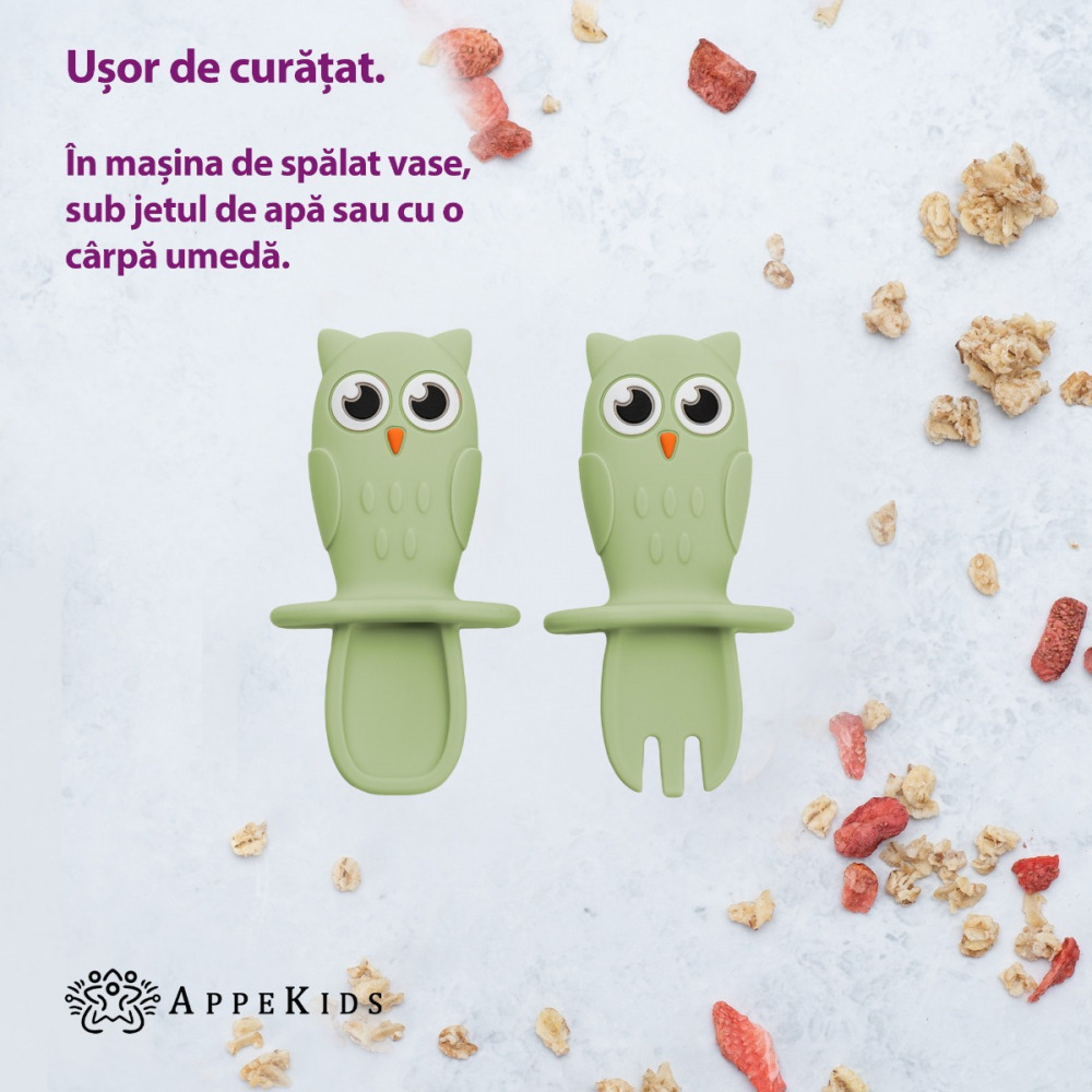 Set tacamuri silicon AppeKids Owl - imagine 3