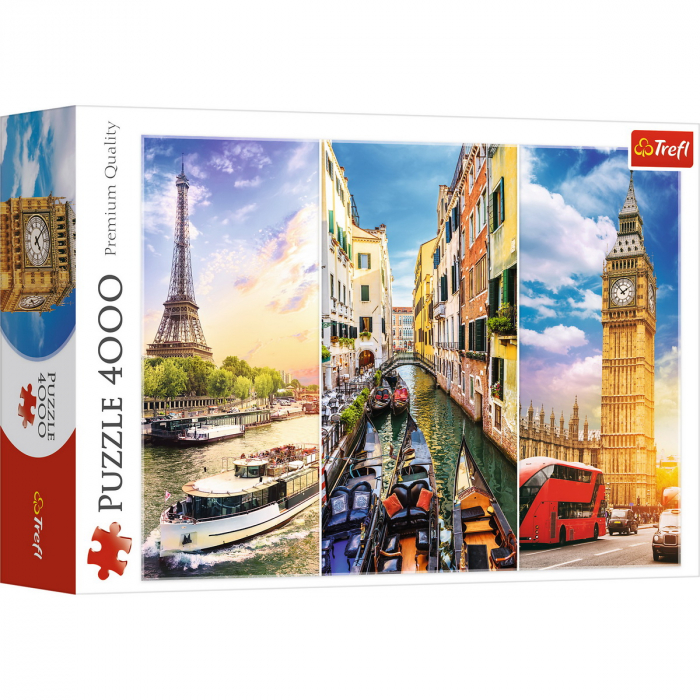 Puzzle Trefl 4000 Călătorie în Europa - Educativ și Distractiv