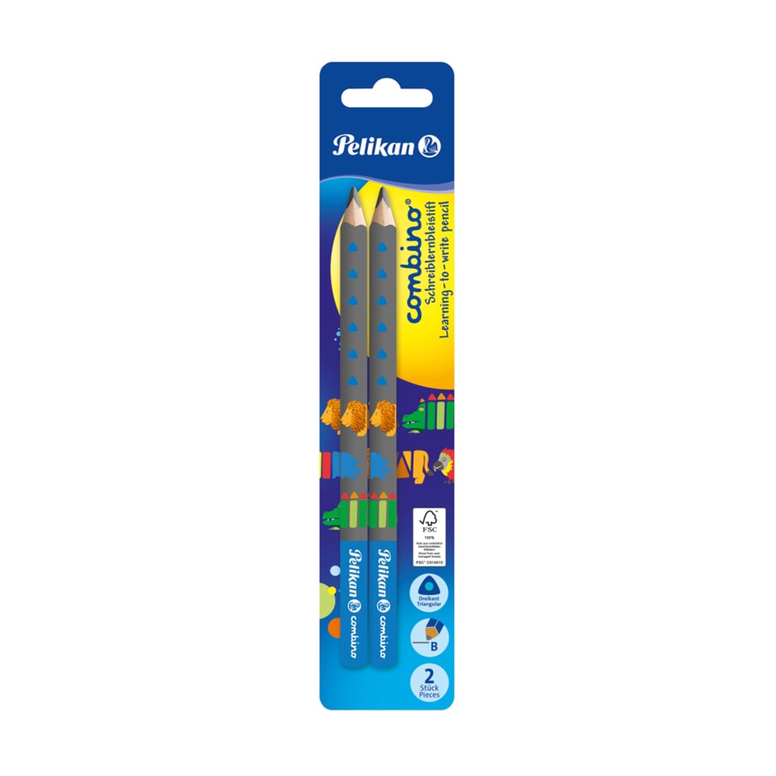 Creion Pelikan Invata sa Scrii, 2 Buc, Albastru