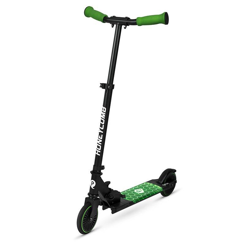 Trotineta QPlay Honeycomb Verde cu LED - Pliabilă - imagine 4