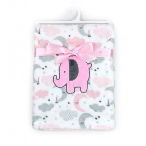 Paturica Fleece Elefantel Roz | Mother's Choice - imagine 3