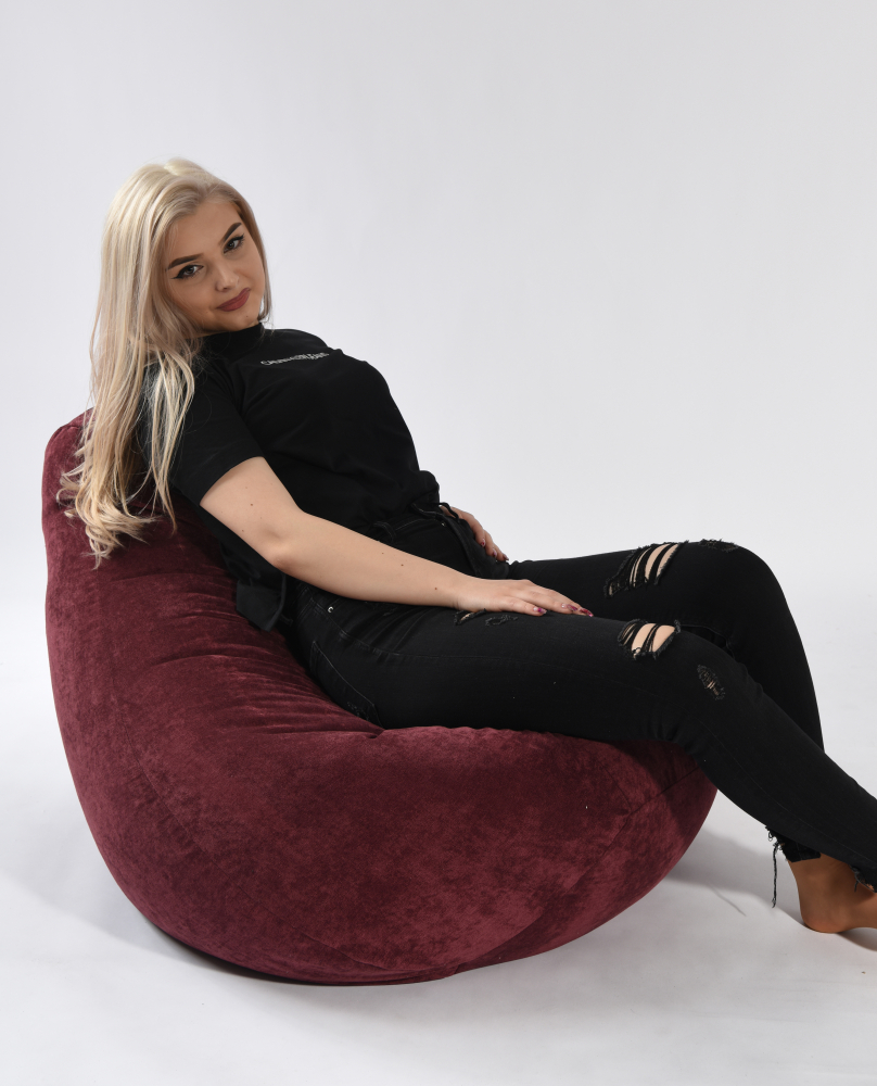 Fotoliu Pufrelax Nirvana Hobbit Velvet Marsala