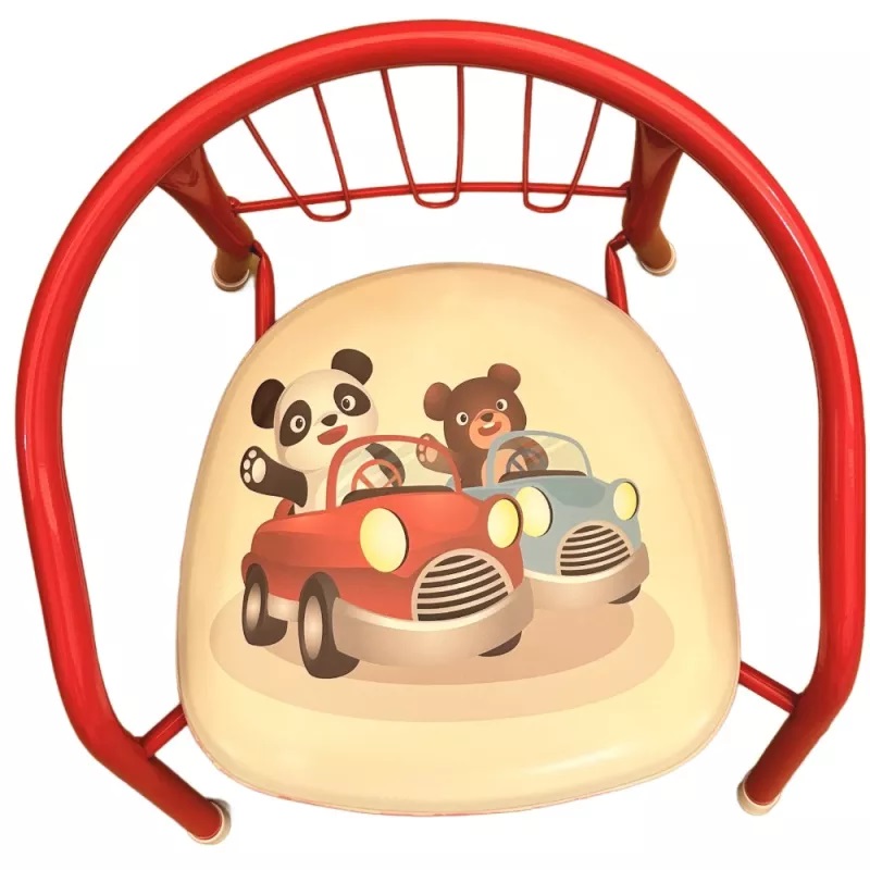 Scaunel copii NiceKids Red Cars, cadru metalic, 36 cm - imagine 2