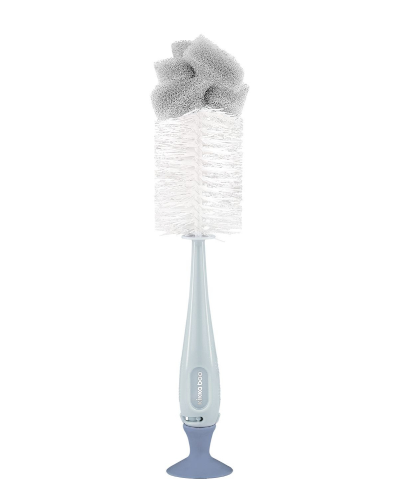 Perie Biberoane 2 în 1 KikkaBoo Blue
