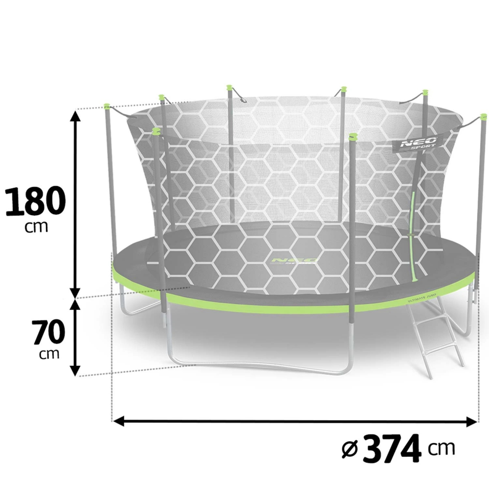 Trambulina Neo-Sport 374cm cu Plasa Interioara - imagine 5