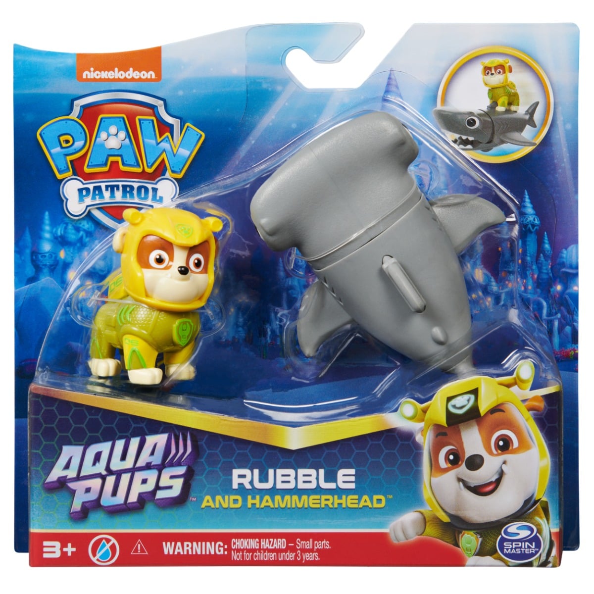 Figurina Paw Patrol Aqua Pups Rubble si Hammerhead