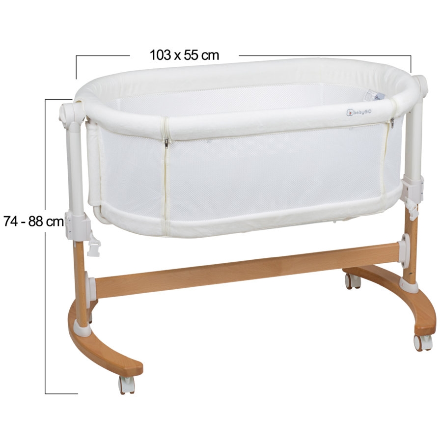 Patut Co-Sleeper BabyGo 2 in 1 Amila Creme - imagine 5