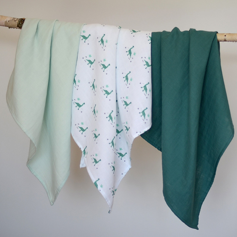 Set 3 Museline Beaba Bumbac Organic 70x70 cm - imagine 2