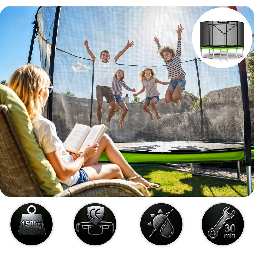 Trambulina Neo Sport 183cm cu Plasă Siguranță - imagine 6
