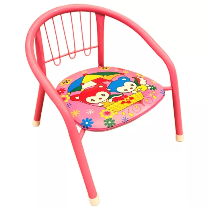 Scaunel NiceKids Pink Bears, cadru metalic - imagine 3