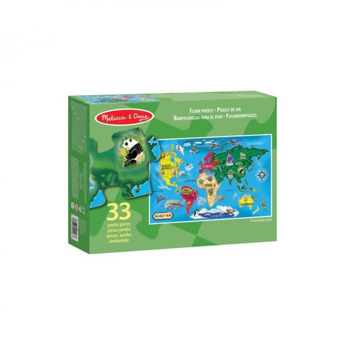 Puzzle Harta Lumii Melissa & Doug, 33 piese