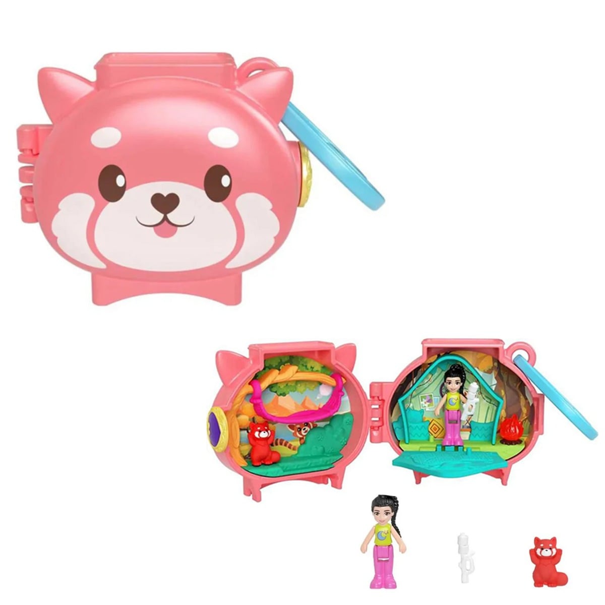 Mini Gentuta Polly Pocket Red Panda cu Accesorii