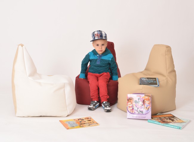 Fotoliu Pufrelax Sunlounger Junior Wine, Copii 2-8 Ani