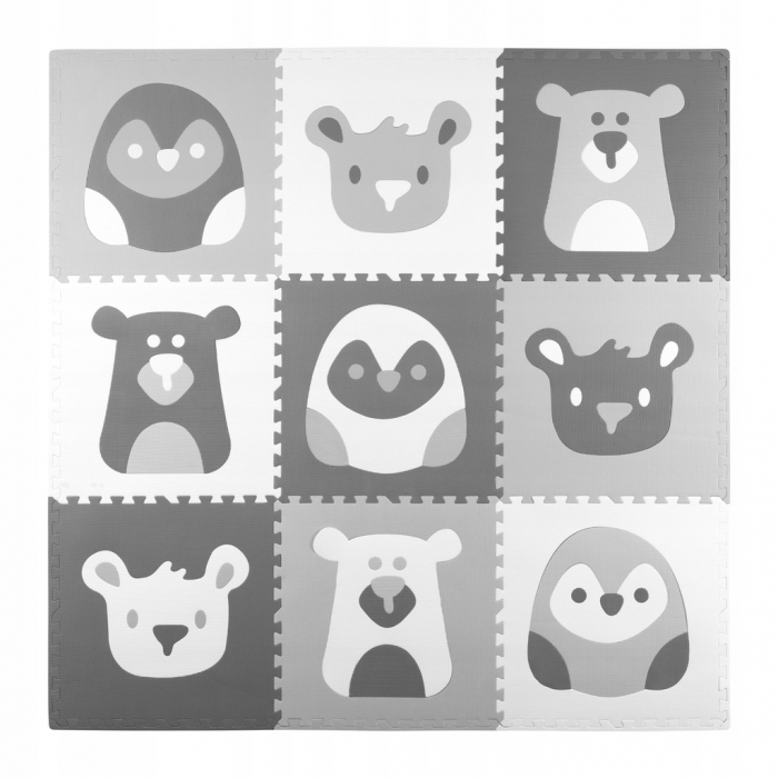 Saltea Joaca Ricokids 180x180 cm Gri cu Animalute - imagine 5