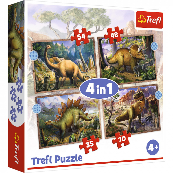Puzzle Trefl 4in1 Dinozauri Interesanti