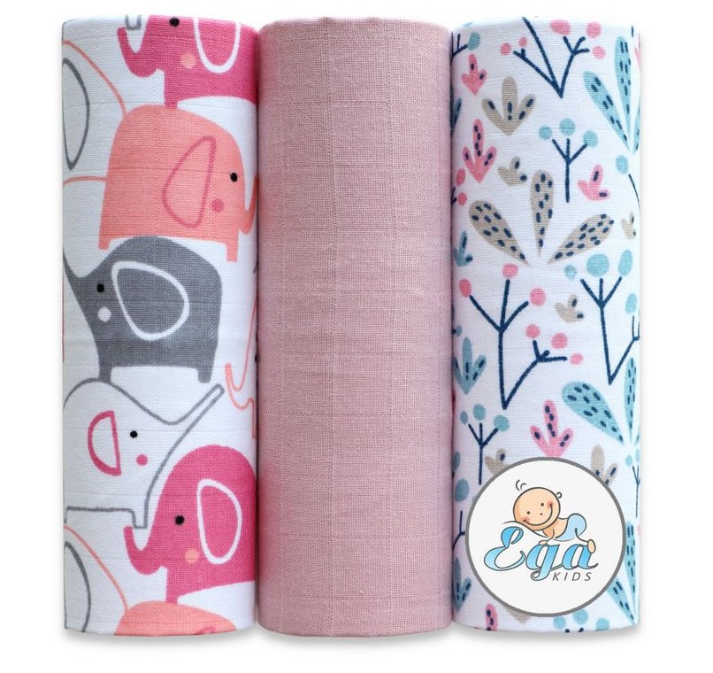 Set 3 scutece Egakids 60x80cm bumbac natural - imagine 3