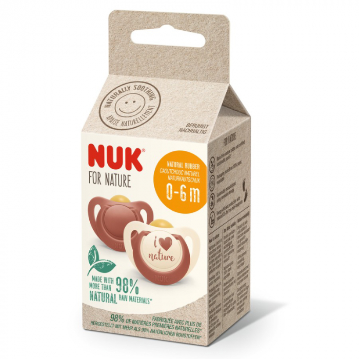 Suzeta Nuk for Nature Latex M1, 0-6 luni, Set 2 Bucati