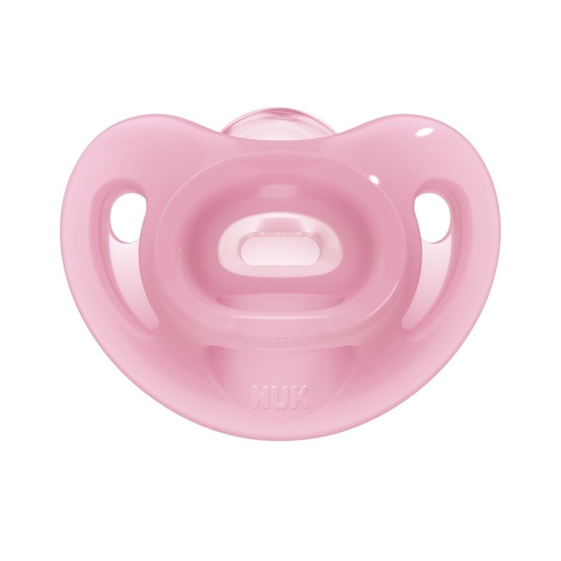 Suzeta NUK Sensitive Silicon M2 Roz, 6-18 luni