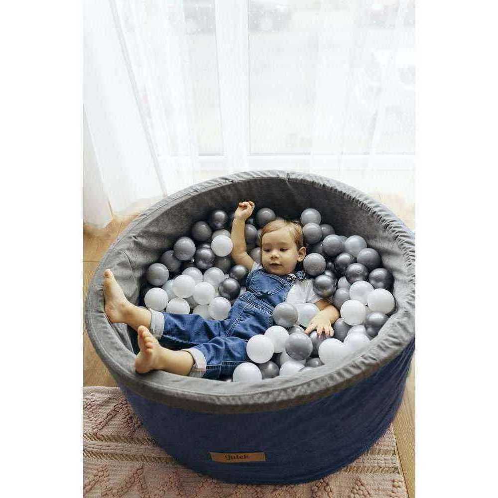Set 200 Bile Plastic 7 cm Flumi Alb-Gri - imagine 3