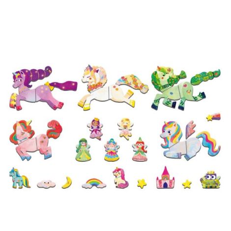 Puzzle Magnetic Unicorni Mieredu | Joc Creativ - imagine 3