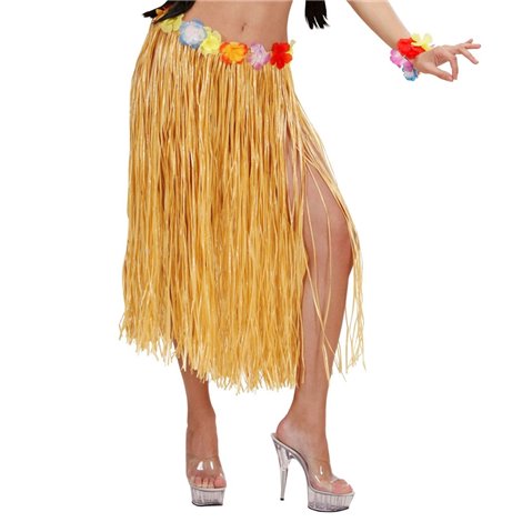 Fusta Hawaii Lunga Flori Bej Widmann