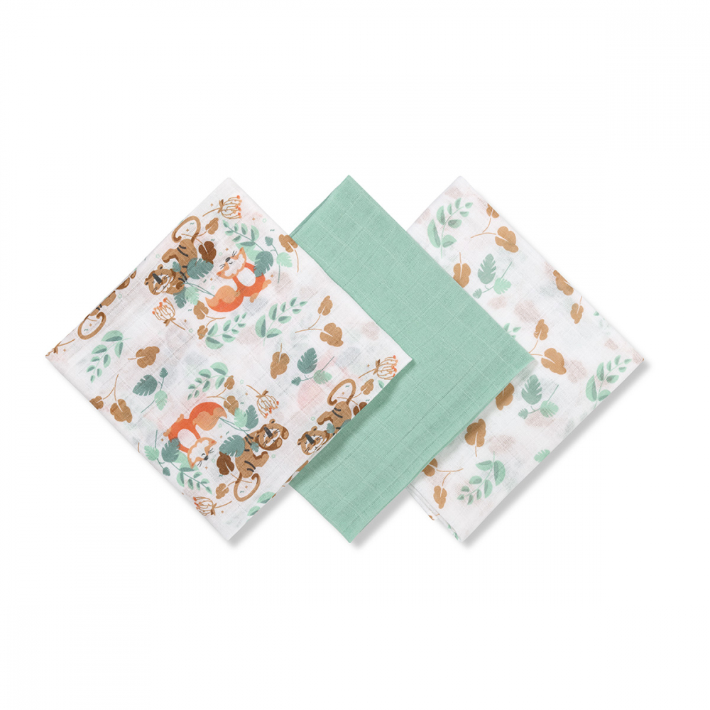 Set 3 Scutece Muselina Babyono Menta - imagine 2