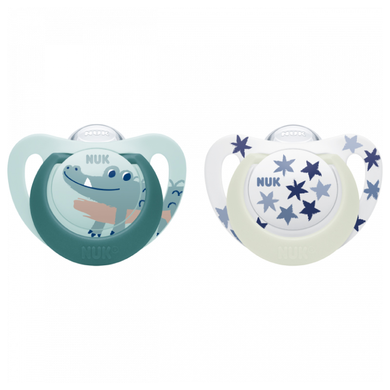 Set 2 Suzete NUK Star Day & Night M2 Vernil
