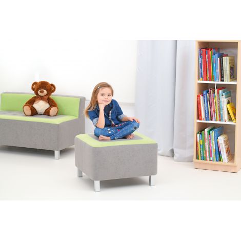 Puf Patrat Premium Gri-Verde Lime Moje Bambino - imagine 4