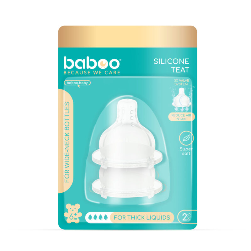 Baboo Set 2 Tetine Anti-Colic, 6 luni+ - imagine 3