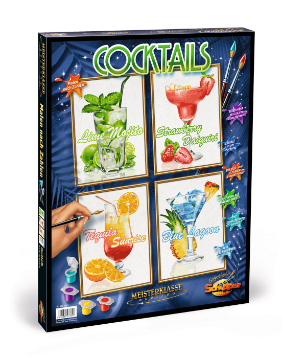 Kit Pictura pe Numere Schipper 4 Cocktail-uri 24x30cm