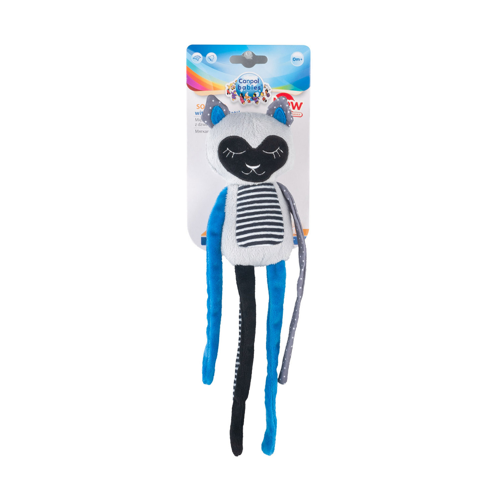 Jucărie Patut Canpol Lemur Albastru, Texturi Plăcute
