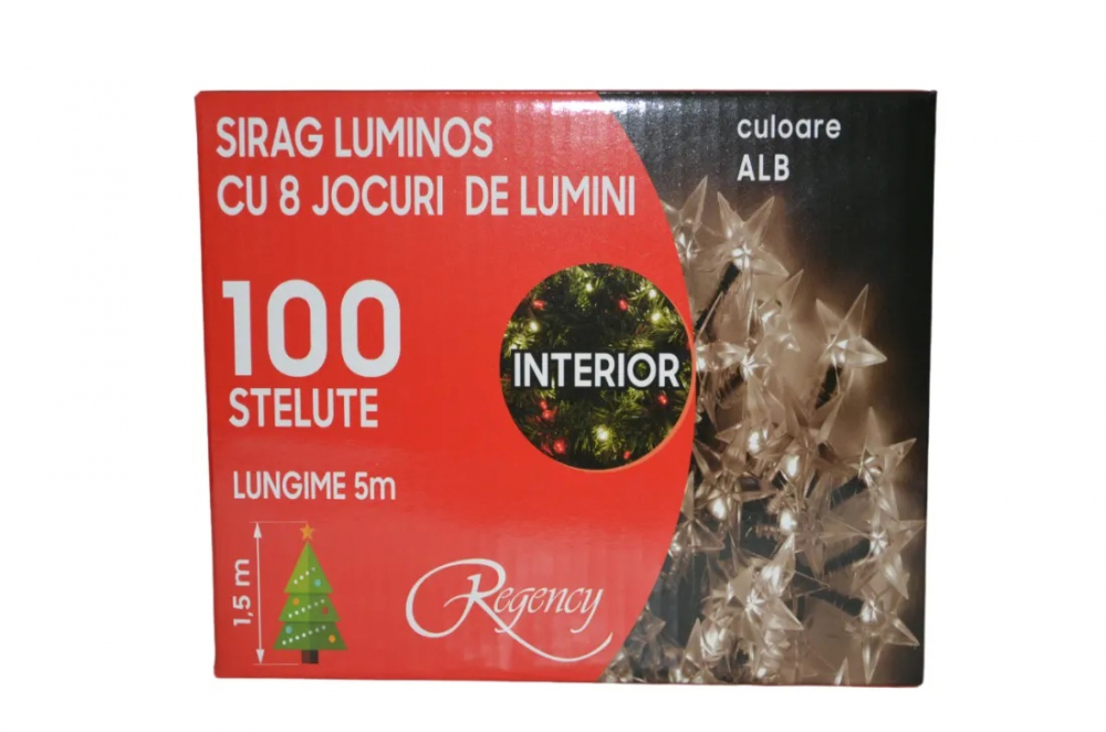 Instalație Crăciun 100 LED-uri Regency, 8 Jocuri