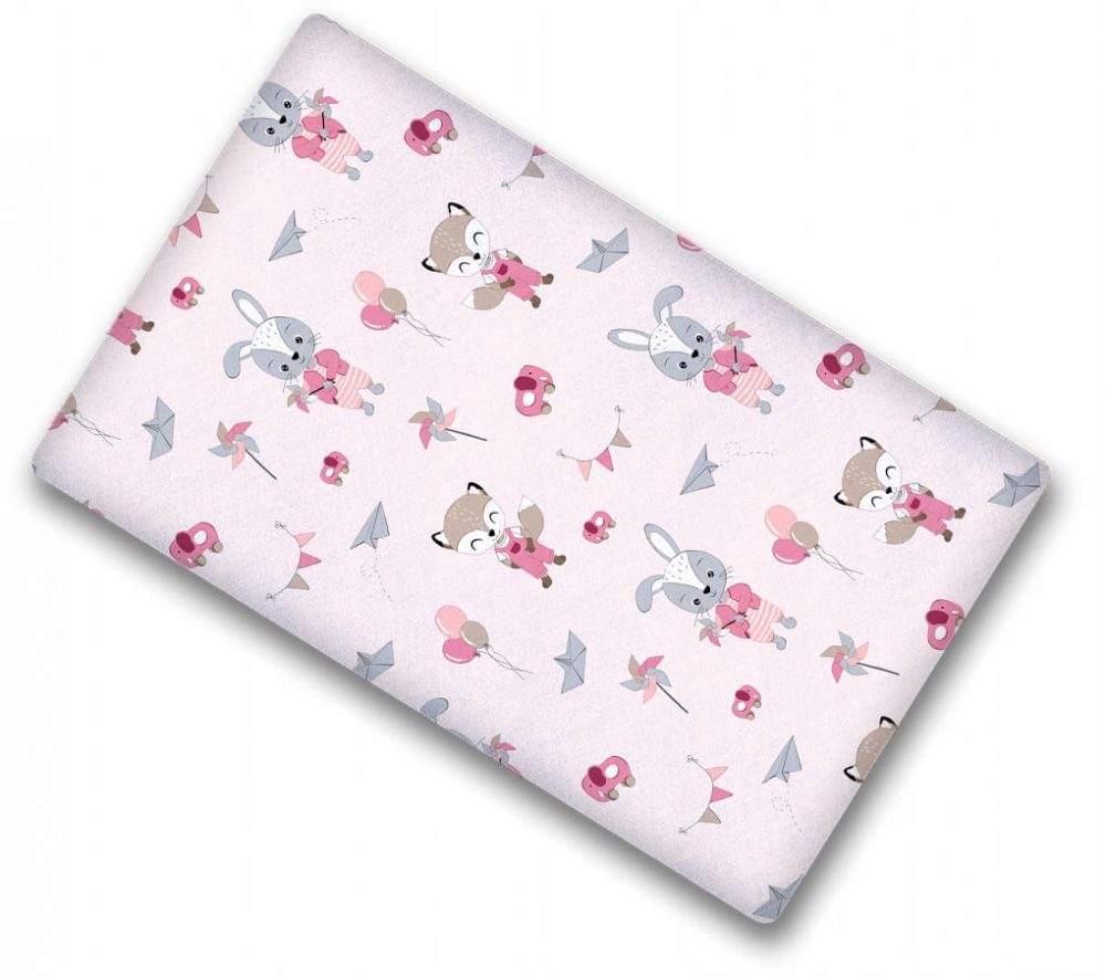 Cearceaf BabyMam Pink Balloons 100% Bumbac - imagine 2
