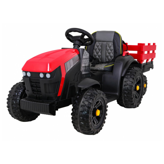 Tractor Electric Copii Titanium Roșu cu Remorcă