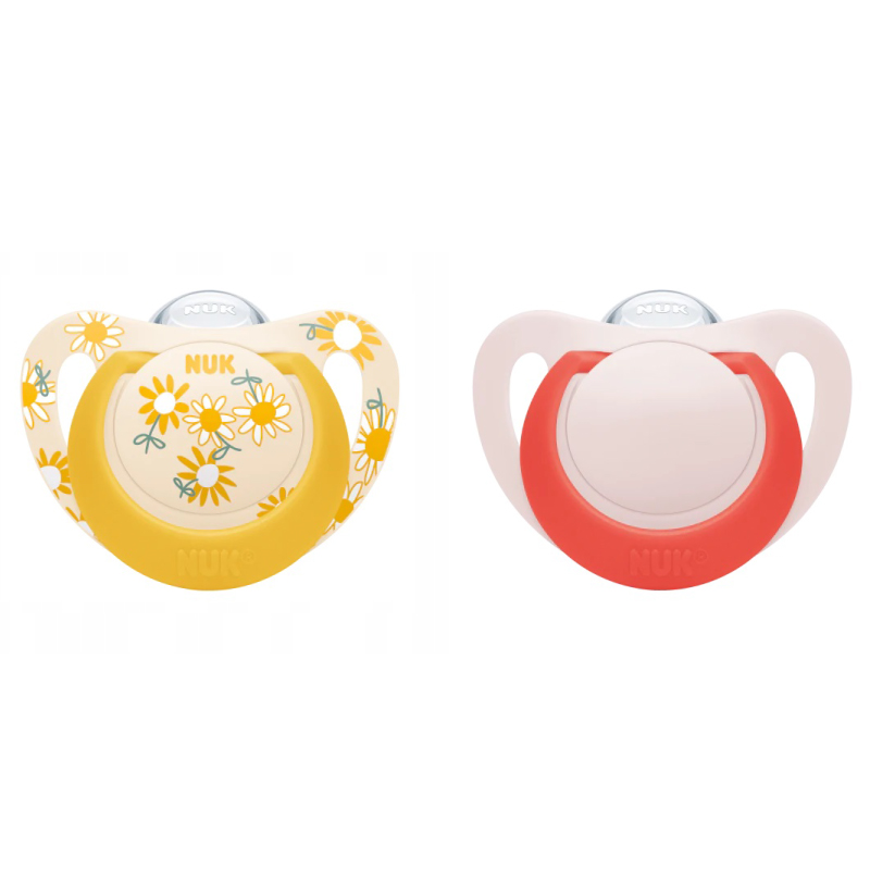 Set 2 Suzete NUK Star Silicon, 6-18 luni, Model Floare