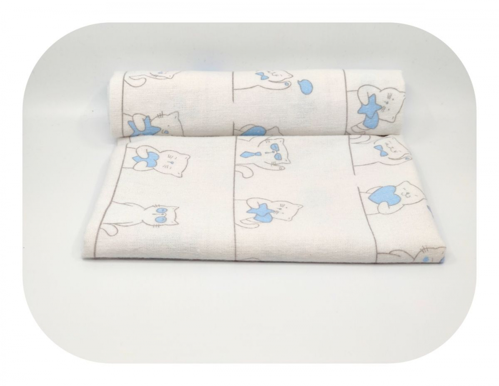 Scutec Finet Egakids Blue Cats 100% Bumbac