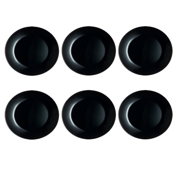 Set 6 Farfurii Opal Negru 20cm - OEM