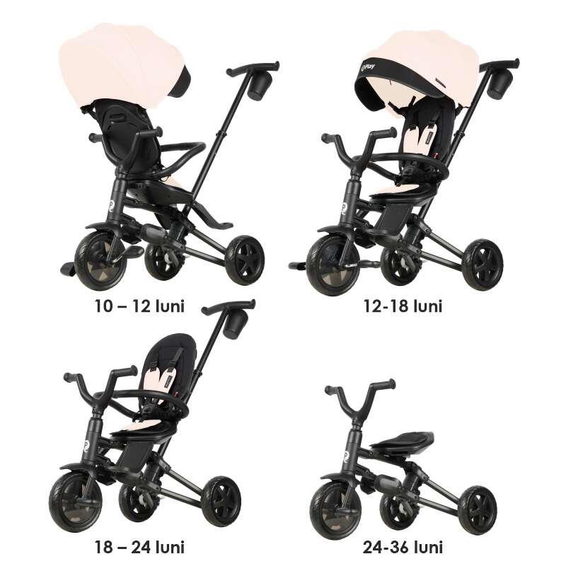 Tricicleta Qplay Nova Niello Bej, Ultrapliabila - imagine 2