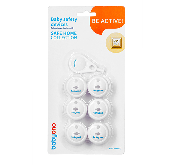 Set 6 protecții priză Babyono cu cheiță