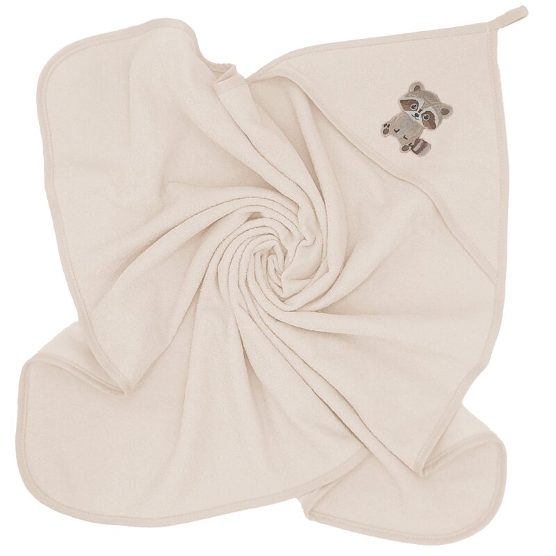 Prosop cu gluga Qmini Bumbac 80x80 cm - Ecru