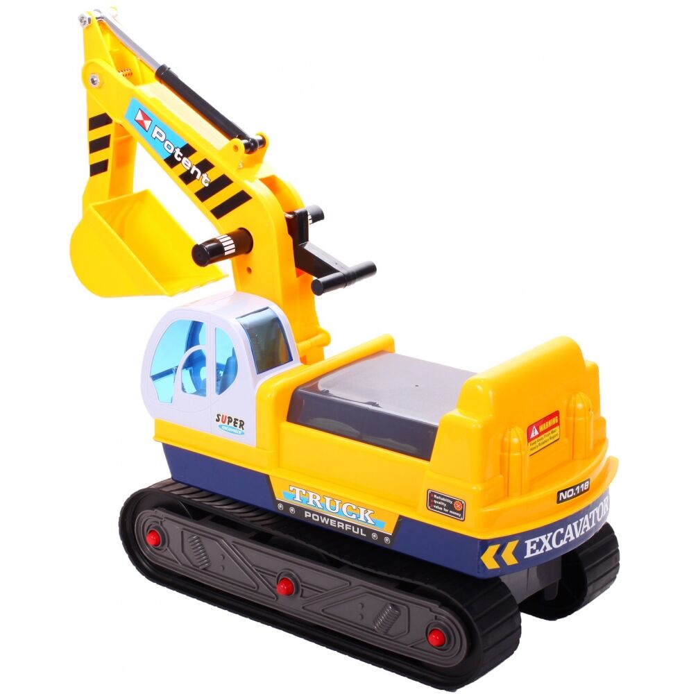 Excavator Malplay Yellow cu Cupă Mobilă și Cască - imagine 12