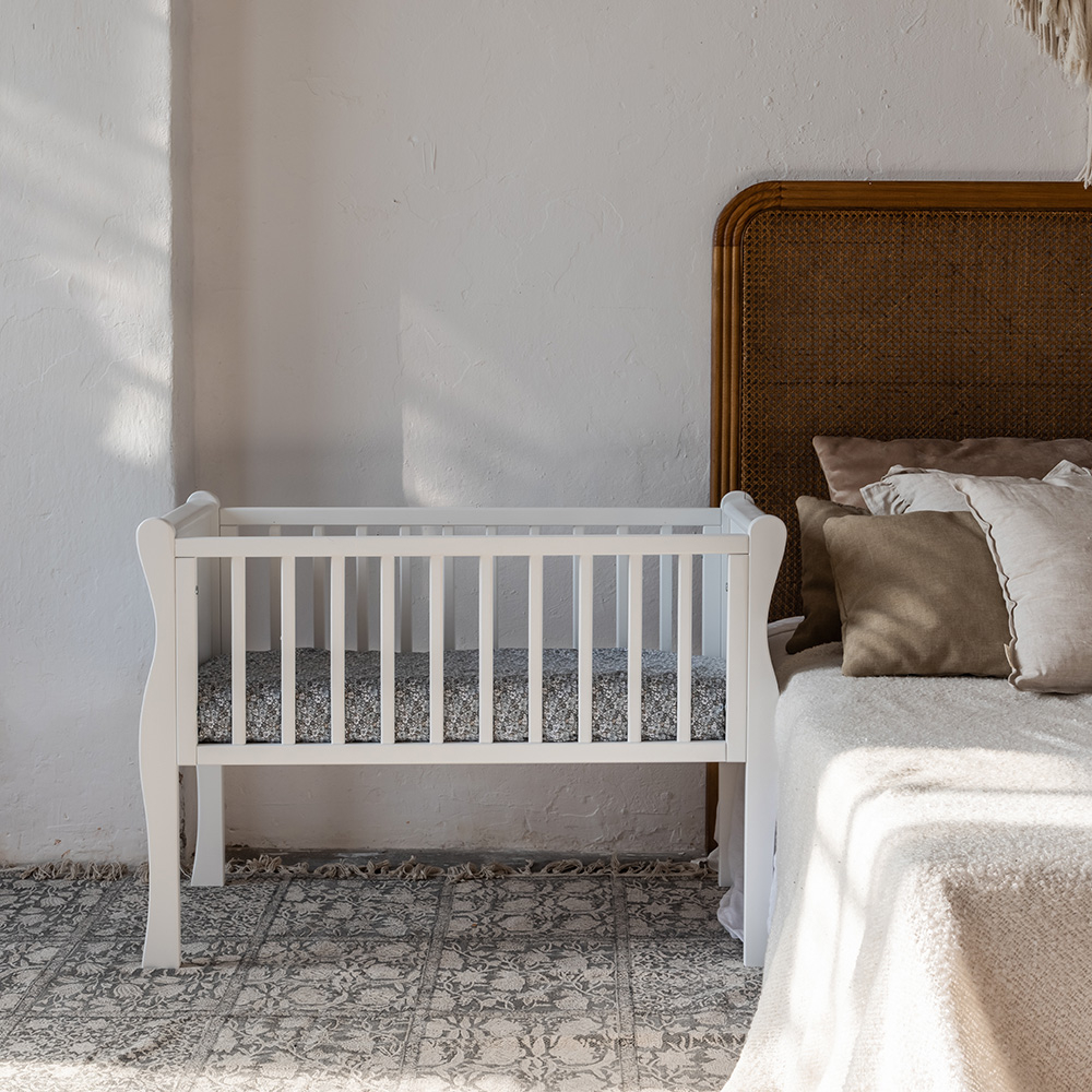 Patut co-sleeping Woodies Alb, 90x40 cm - imagine 2