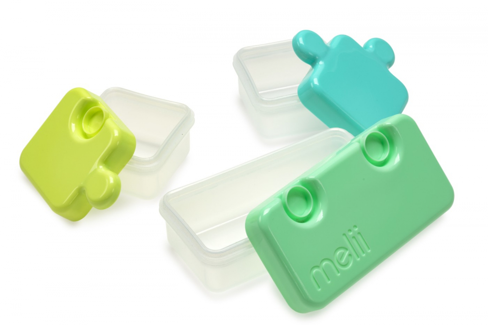 Recipient Puzzle Melii Albastru-Verde, 3 Compartimente - imagine 4