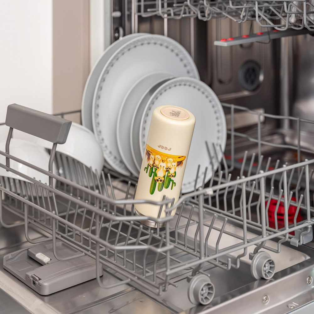 Sticlă cu pai Reer 350ml Inox Alb-Crem - imagine 3