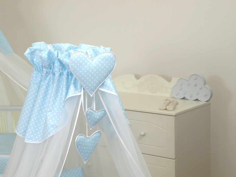 Cos Bebe Bear Heart Blue Amy pe Roti cu Baldachin - imagine 3